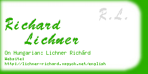 richard lichner business card